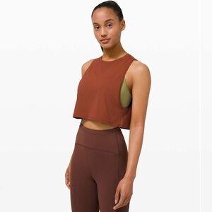 Lululemon Dark Terracotta Muscle Love Crop Tank